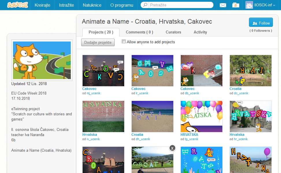 Scratch - Animate a Name - eTwinning project