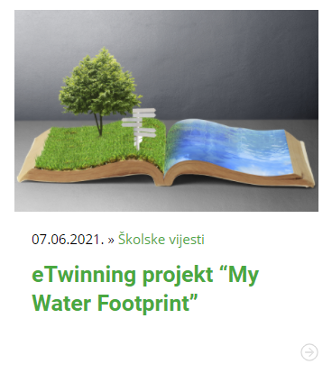 Portal za škole: eTwinning projekt My Water Footprint