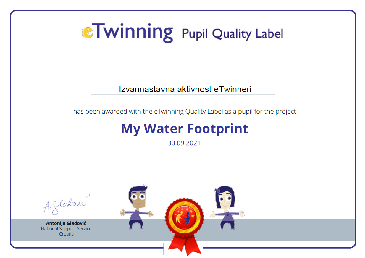 Pupil Quality Label My Water Footprint