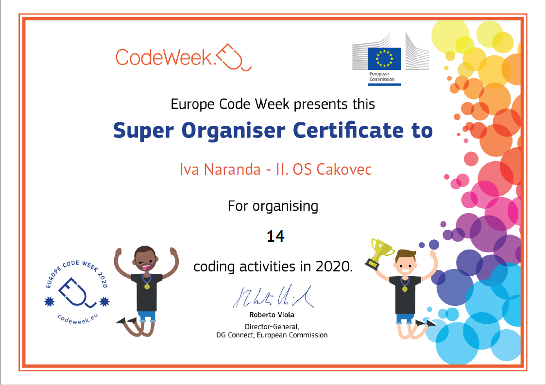 Super Organiser Certificate 2020 Code Week Super Organiser Challenge