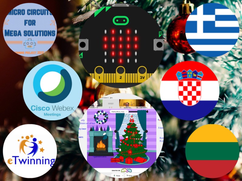 Christmas online meeting eTwinning project Micro circuits for Mega solutions