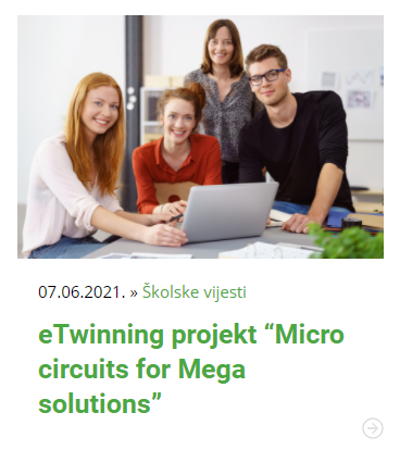 Portal za škole: eTwinning projekt Micro circuits for Mega solutions