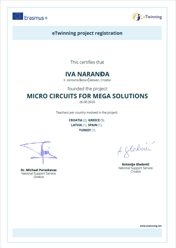 Micro circuits for Mega solutions project registration