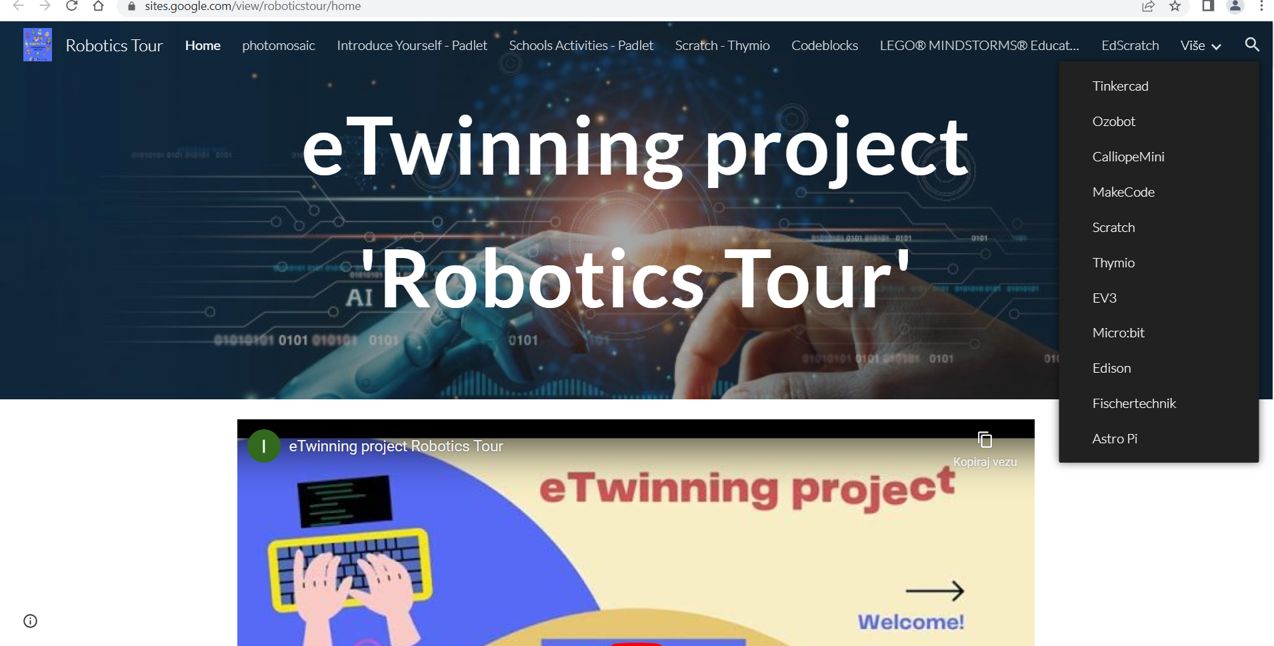 Google Sites Robotics Tour