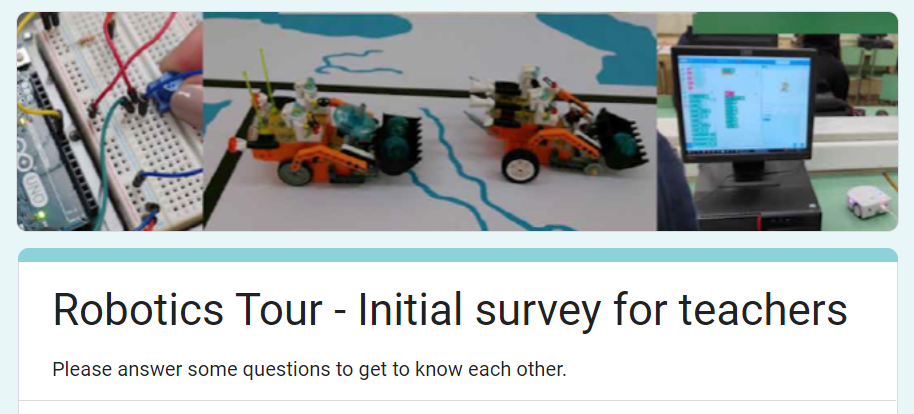 Robotics Tour - initial survey for teachers