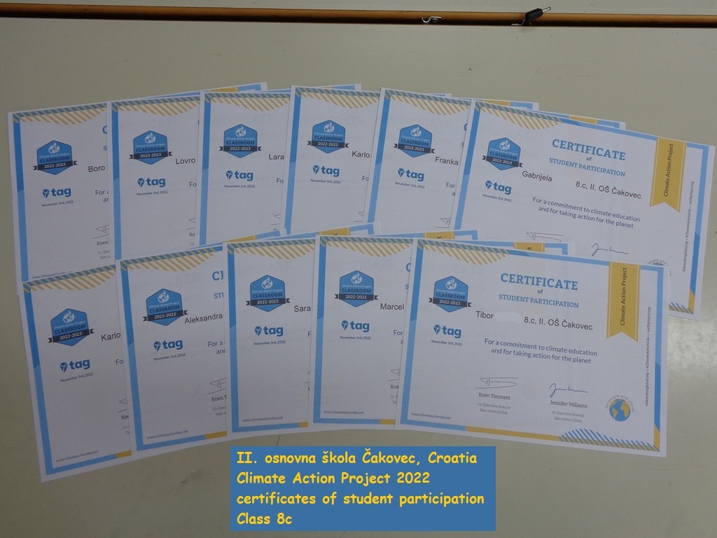 CAP 2022 student certificates