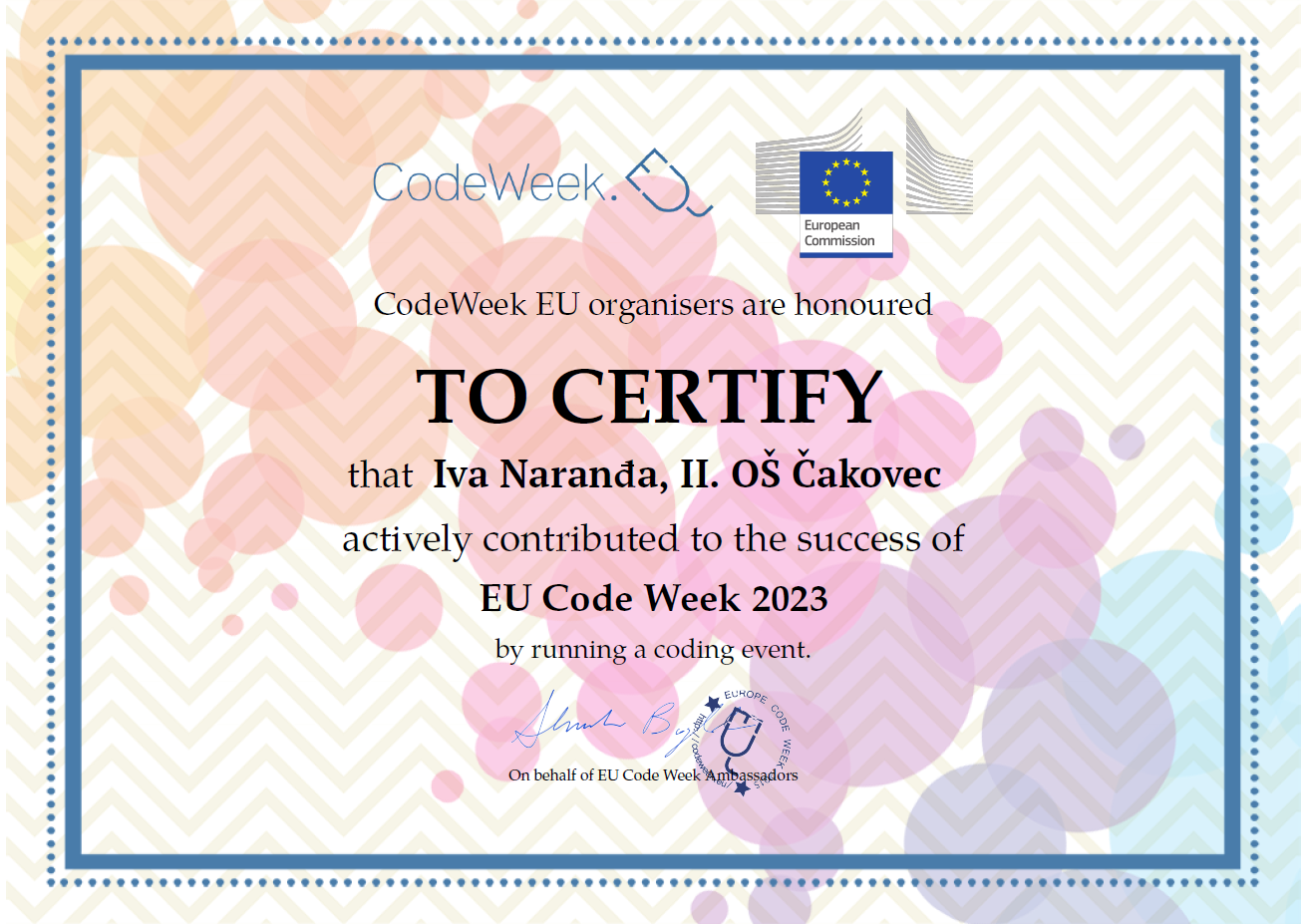 CodeWeek certificate